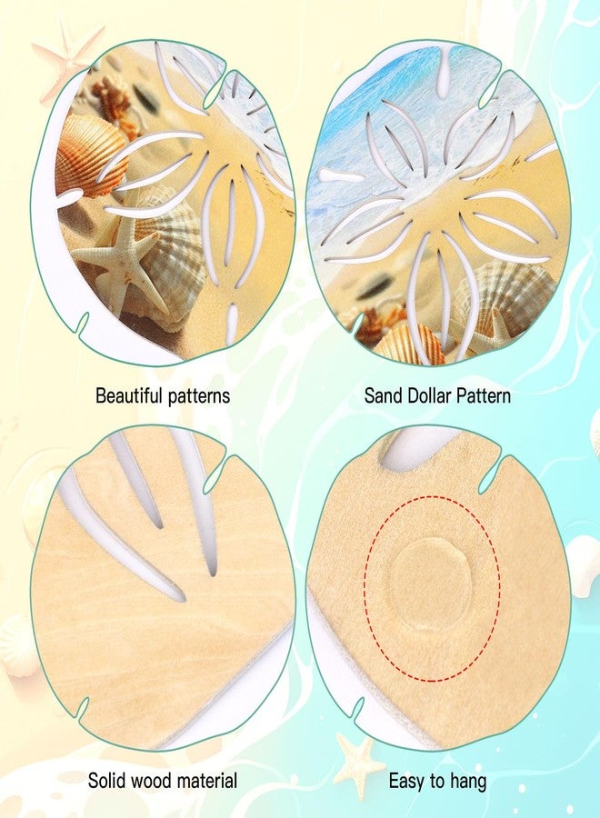 Bnesi 3 Pieces Summer Home Decor Beach Wall Decor for Bathroom Cool Coastal Style Wall Art Decor Blue Sea and Oceans Life Decor for Bathroom Living Room Bedroom (Sand Dollar, 3) - Image 5